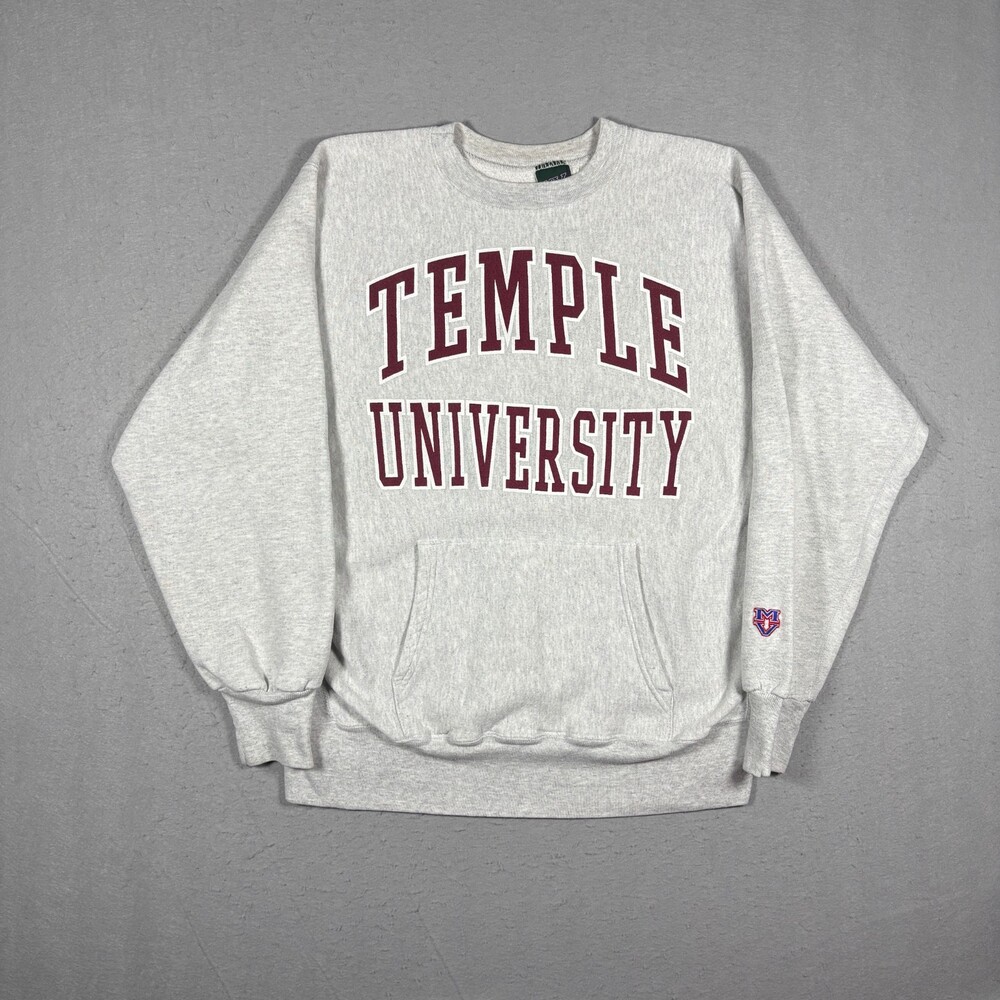 Vintage Temple University MV Sport Crewneck USA Made Men's Size L